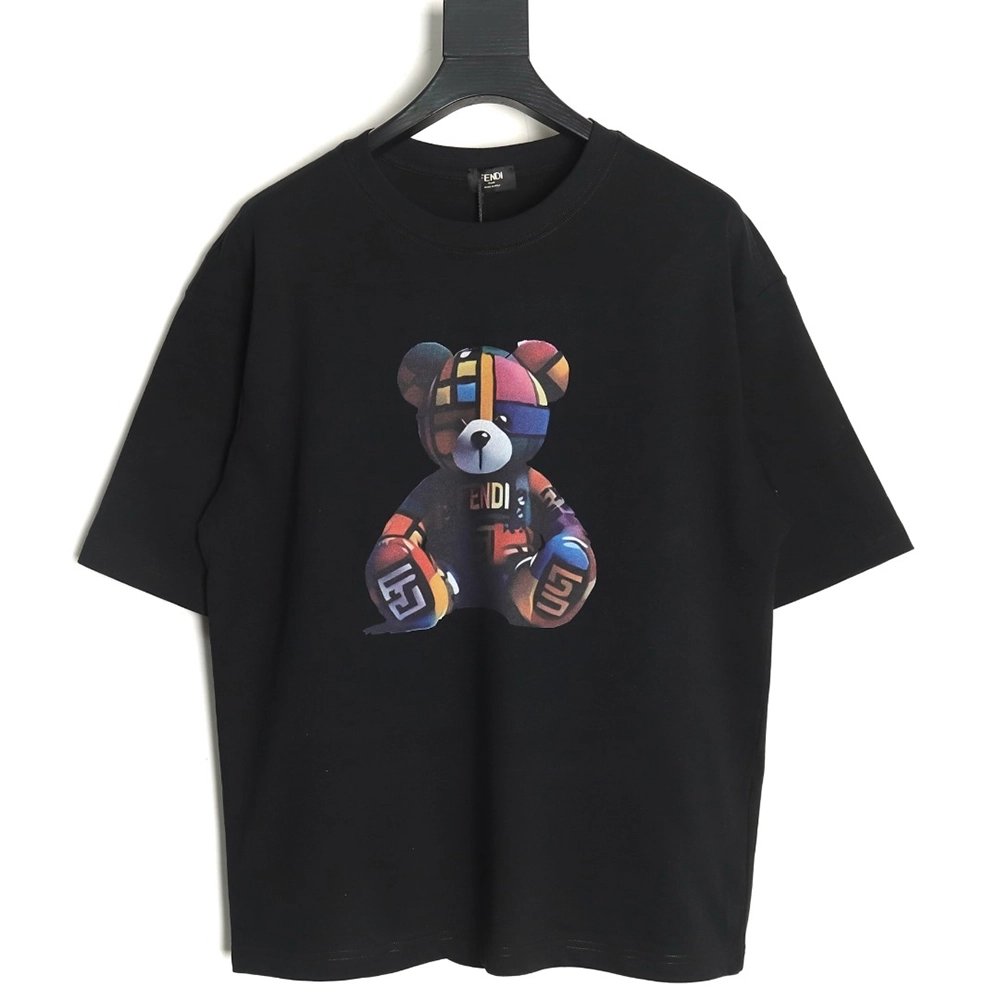 Fendi Colorful Bear Short Sleeve TShirt,Fendi T Shirt,Tshirt,Hiqh quality low price,free shipping