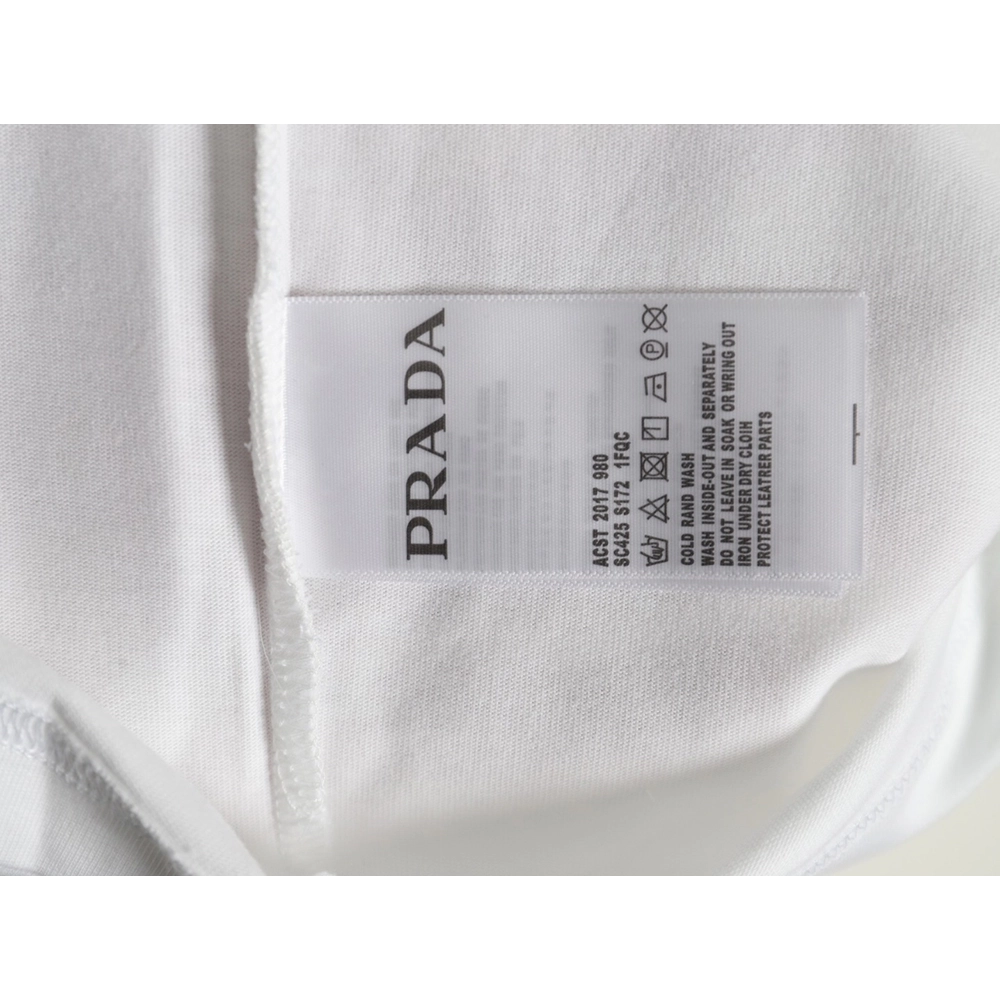 Prada Ninegrid Square Letter Round Neck Short Sleeve,Prada T Shirt,Tshirt,Hiqh quality low price,free shipping