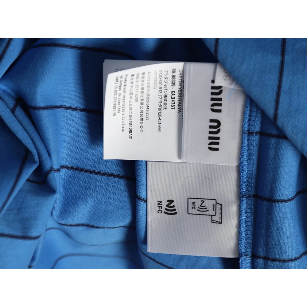 Miu Miu striped contrast shortsleeved Tshirt,Louis Vuitton T Shirt,Tshirt,Hiqh quality low price,free shipping