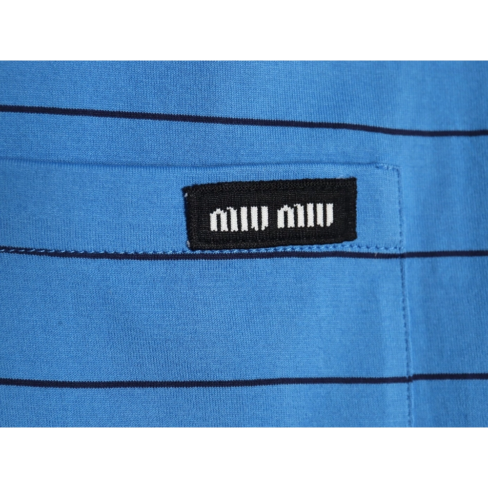 Miu Miu striped contrast shortsleeved Tshirt,Louis Vuitton T Shirt,Tshirt,Hiqh quality low price,free shipping