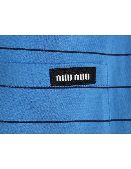 Miu Miu striped contrast shortsleeved Tshirt,Louis Vuitton T Shirt,Tshirt,Hiqh quality low price,free shipping