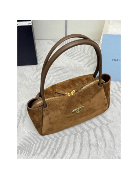 Prada suede shoulder bags 1BA444 10.5*28*16cm,Prada Bags