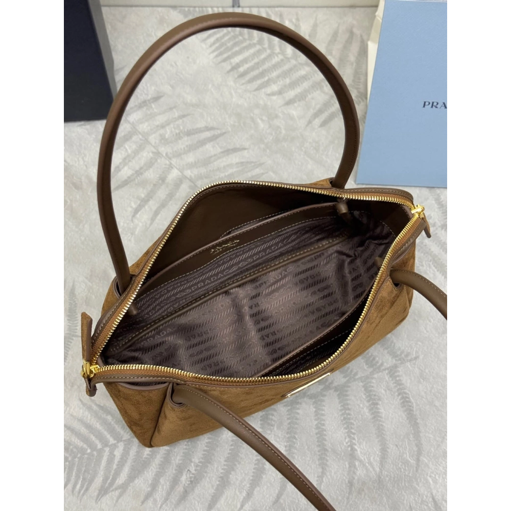 Prada suede shoulder bags 1BA444 10.5*28*16cm,Prada Bags