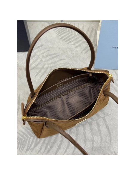 Prada suede shoulder bags 1BA444 10.5*28*16cm,Prada Bags