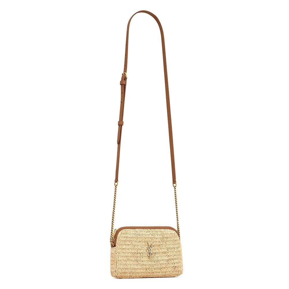Saint Laurent gaby zipped pouch in raffia Bags 774293 18*13*3.5cm,Y.S.AINT Bags