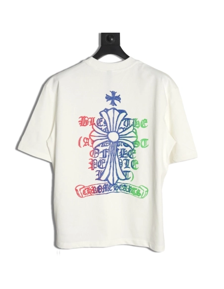 Chrome Hearts Sanskrit Cross Color Foam Printed T-Shirt,Chrome Hearts