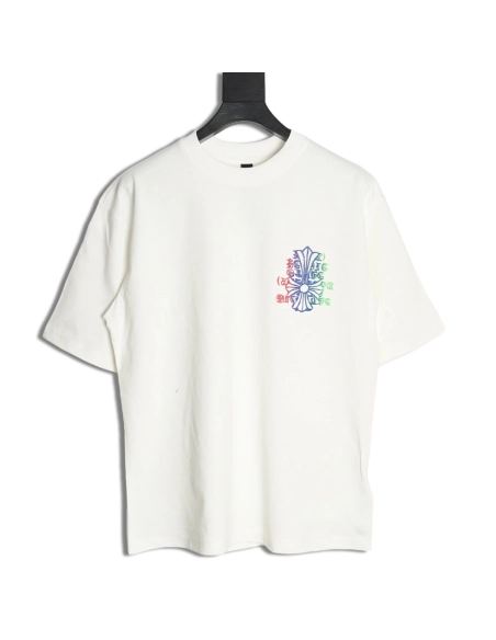 Chrome Hearts Sanskrit Cross Color Foam Printed T-Shirt,Chrome Hearts