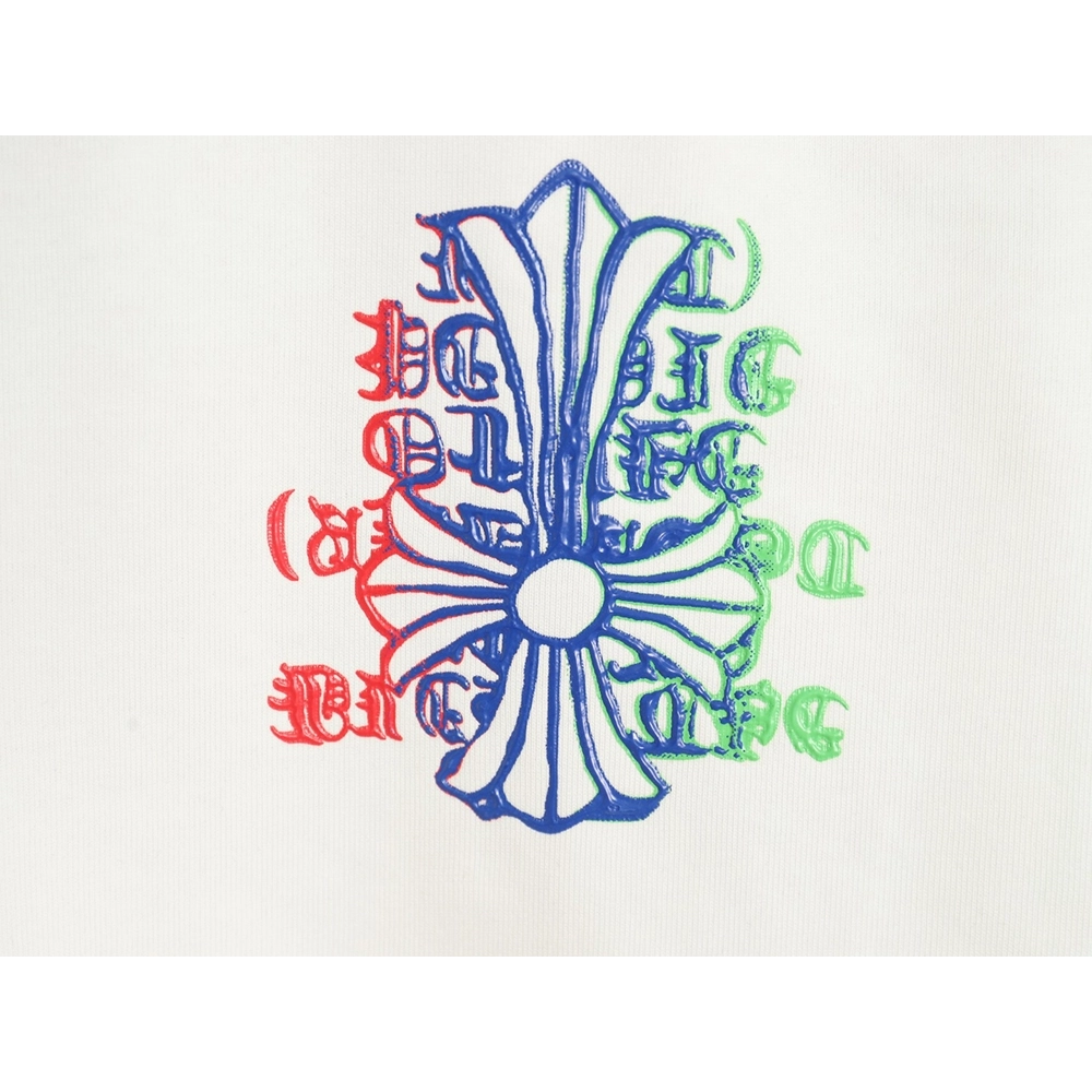 Chrome Hearts Sanskrit Cross Color Foam Printed T-Shirt,Chrome Hearts