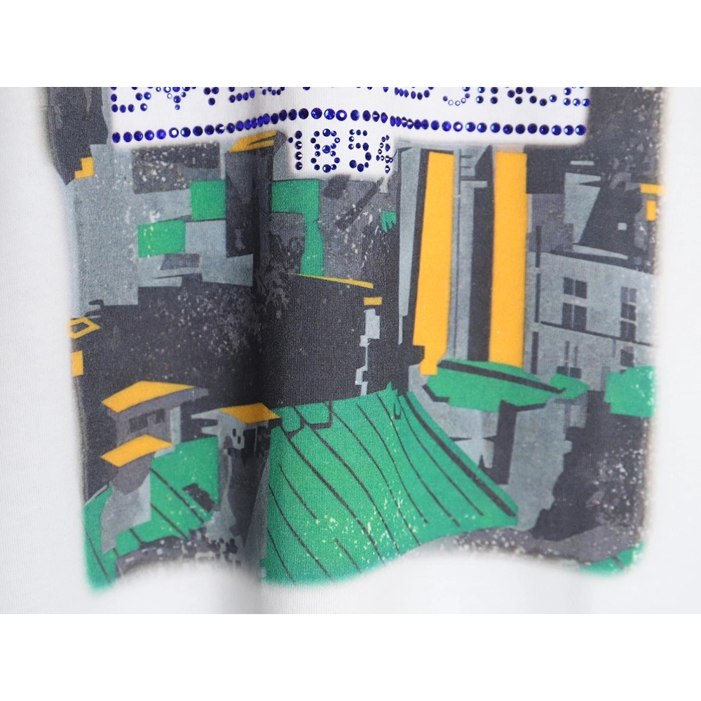 Louis Vuitton World Map Art Print Rhinestone Short Sleeve T-Shirt,Louis Vuitton