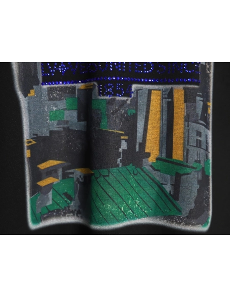 Louis Vuitton World Map Art Print Rhinestone Short Sleeve T-Shirt TSK1,Louis Vuitton