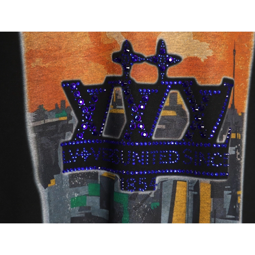 Louis Vuitton World Map Art Print Rhinestone Short Sleeve T-Shirt TSK1,Louis Vuitton