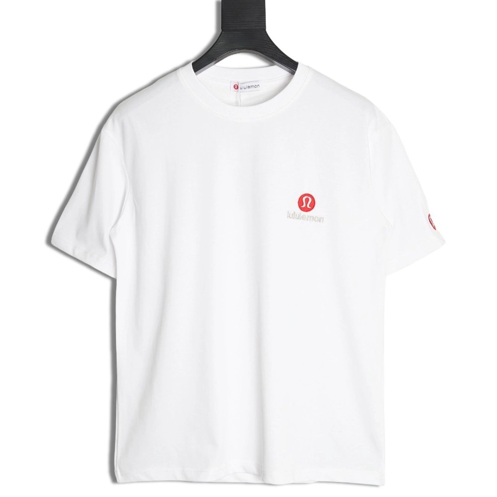 Lulu Lemon Lettering Logo Embroidered Short Sleeve,Lululemon