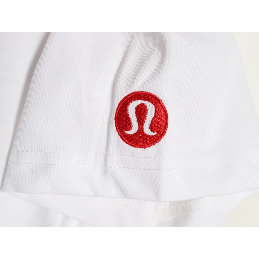 Lulu Lemon Lettering Logo Embroidered Short Sleeve,Lululemon