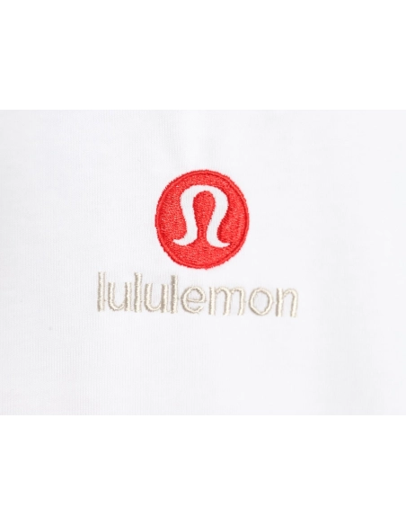 Lulu Lemon Lettering Logo Embroidered Short Sleeve,Lululemon