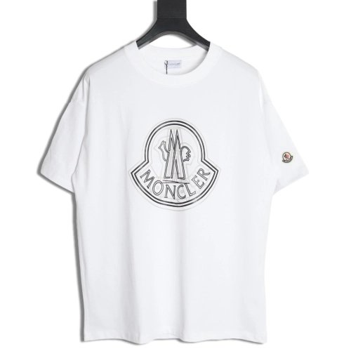 Moncler overlapping logo print short sleeves,Moncler