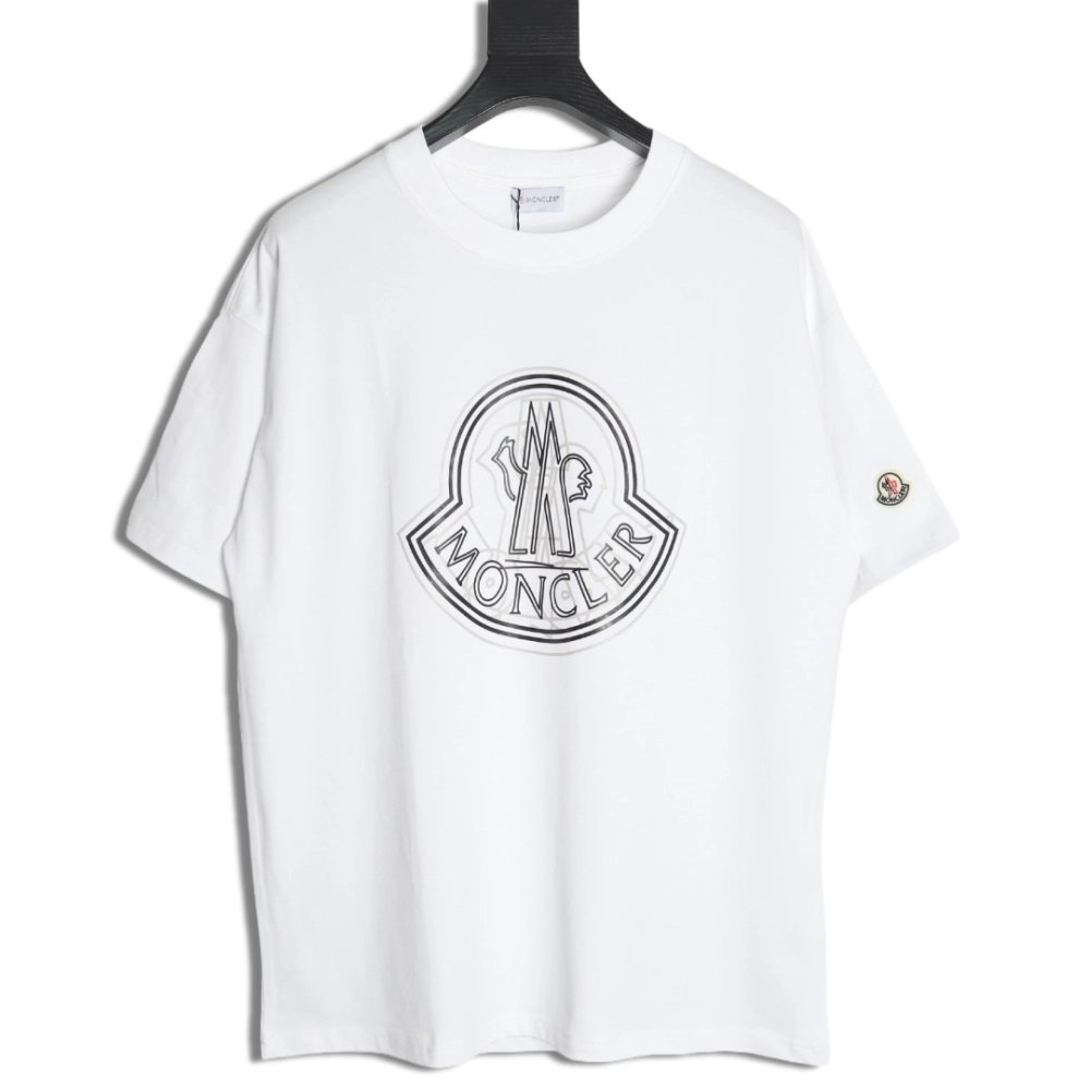 Moncler overlapping logo print short sleeves,Moncler