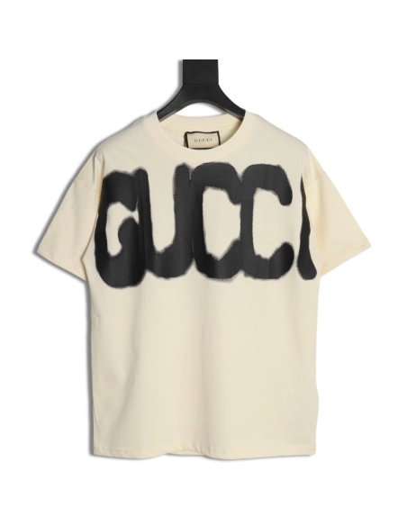 Gucci &amp; Balenciaga joint graffiti letter print short-sleeve,Gucci