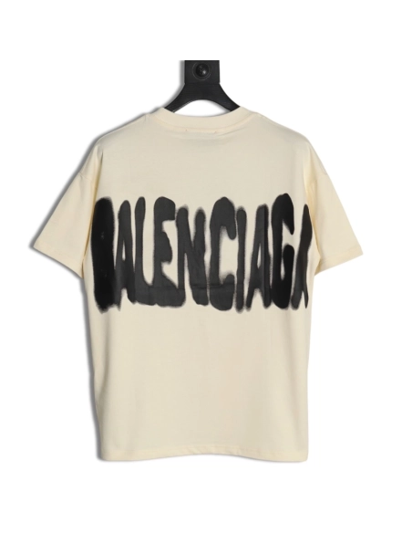 Gucci &amp; Balenciaga joint graffiti letter print short-sleeve,Gucci