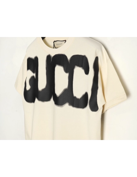 Gucci &amp; Balenciaga joint graffiti letter print short-sleeve,Gucci