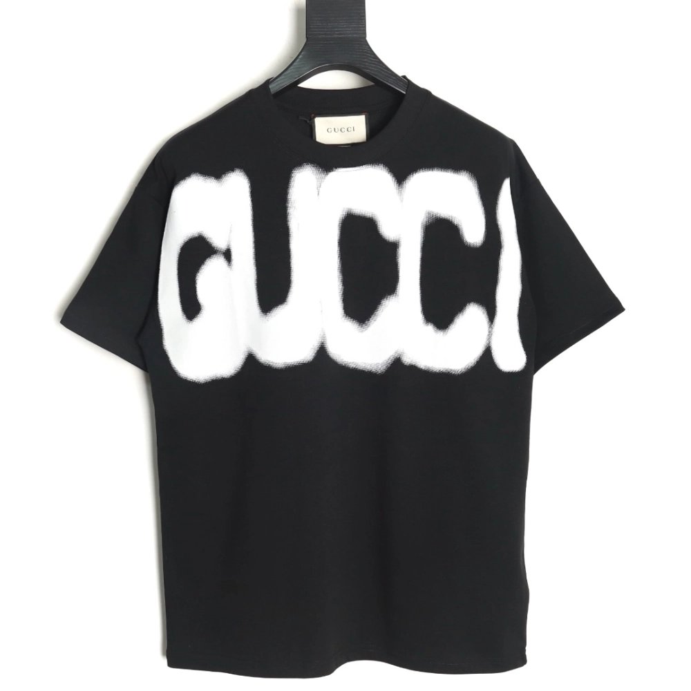 Gucci &amp; Balenciaga joint graffiti letter print short-sleeve TSK1,Gucci