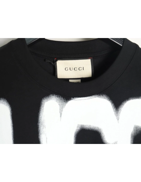 Gucci &amp; Balenciaga joint graffiti letter print short-sleeve TSK1,Gucci
