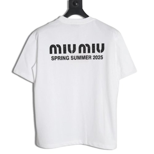 Miu Miu letter logo short sleeve T-shirt,Miu Miu