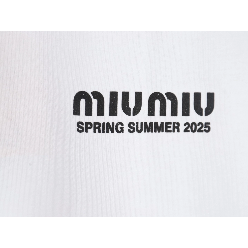Miu Miu letter logo short sleeve T-shirt,Miu Miu