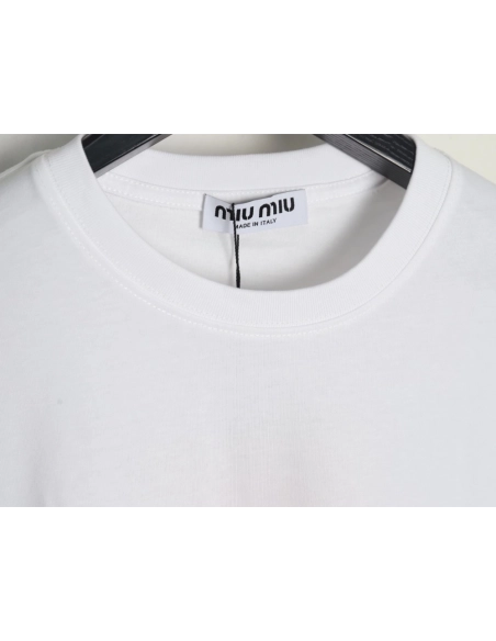 Miu Miu letter logo short sleeve T-shirt,Miu Miu