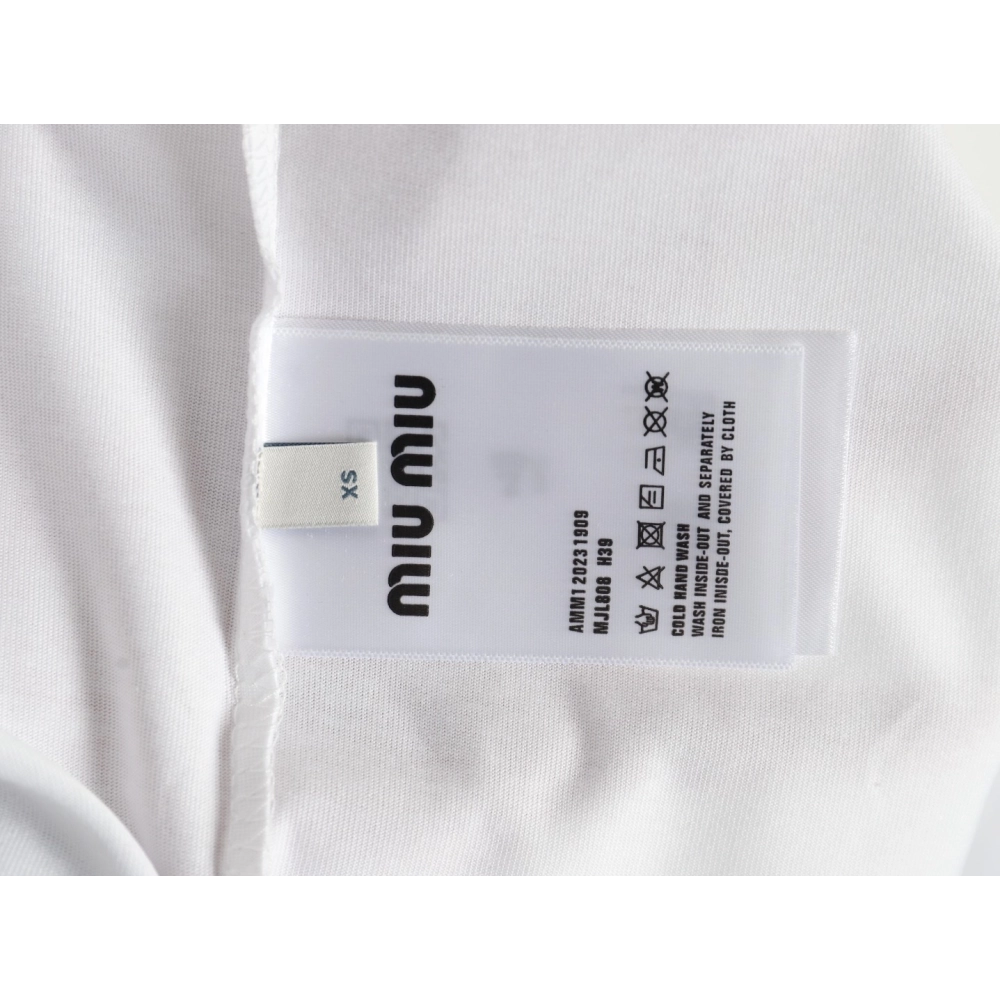 Miu Miu letter logo short sleeve T-shirt,Miu Miu