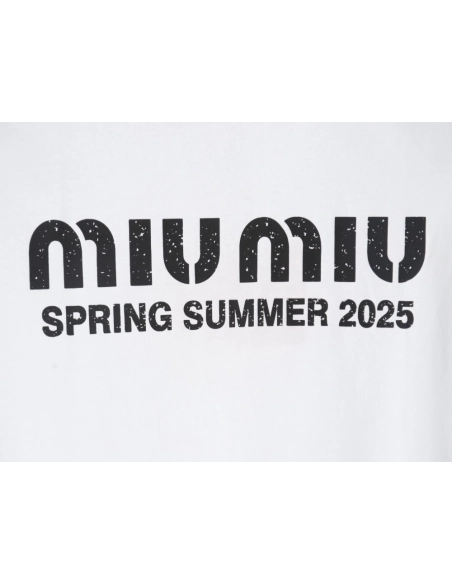 Miu Miu letter logo short sleeve T-shirt,Miu Miu