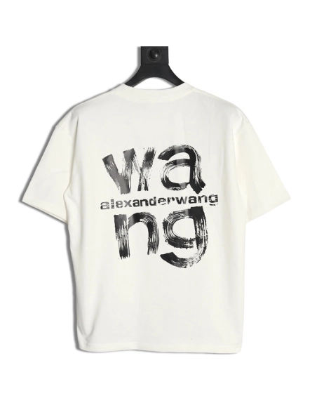 Alexander Wang Painted Lettering Short Sleeve T-Shirt,Alexander Wang