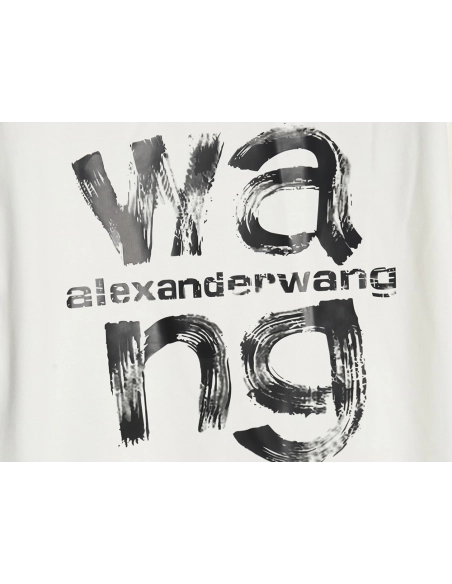 Alexander Wang Painted Lettering Short Sleeve T-Shirt,Alexander Wang