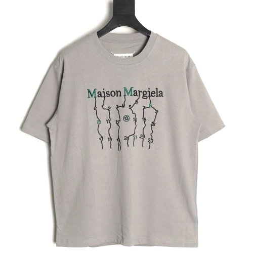 Maison Margiela geometric numbers embroidered short-sleeved T-shirt TSK1,Maison Margiela