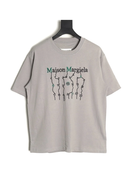Maison Margiela geometric numbers embroidered short-sleeved T-shirt TSK1,Maison Margiela