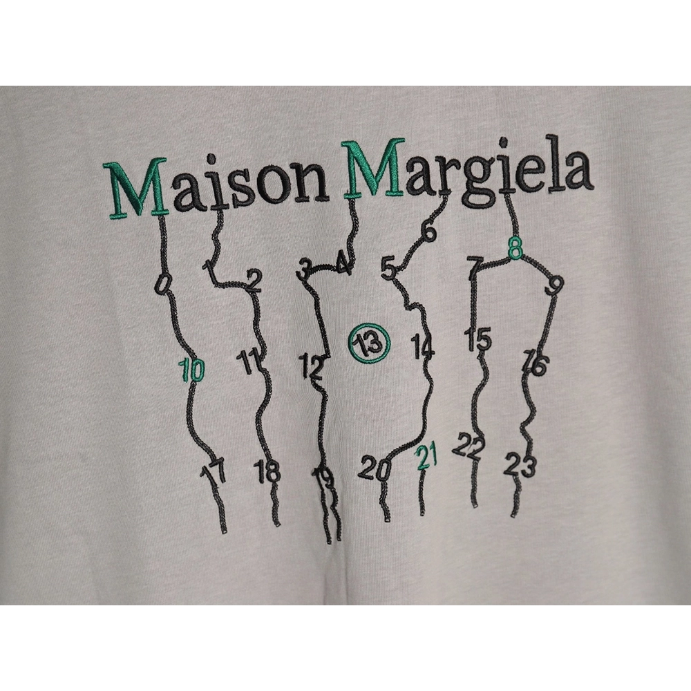 Maison Margiela geometric numbers embroidered short-sleeved T-shirt TSK1,Maison Margiela
