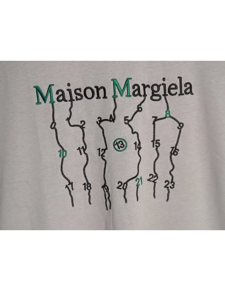 Maison Margiela geometric numbers embroidered short-sleeved T-shirt TSK1,Maison Margiela