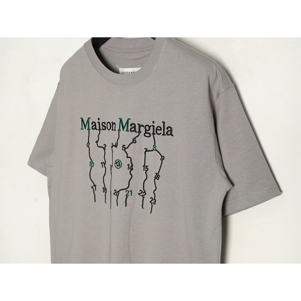 Maison Margiela geometric numbers embroidered short-sleeved T-shirt TSK1,Maison Margiela