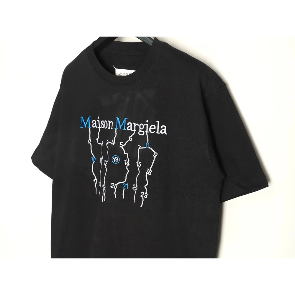 Maison Margiela geometric numbers embroidered short-sleeved T-shirt TSK2,Maison Margiela