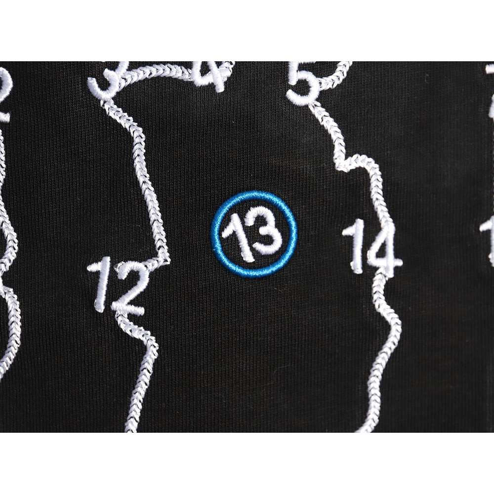 Maison Margiela geometric numbers embroidered short-sleeved T-shirt TSK2,Maison Margiela