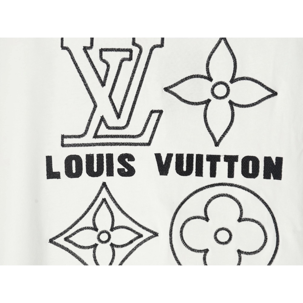 Louis Vuitton embroidered monogram logo short sleeves,Louis Vuitton