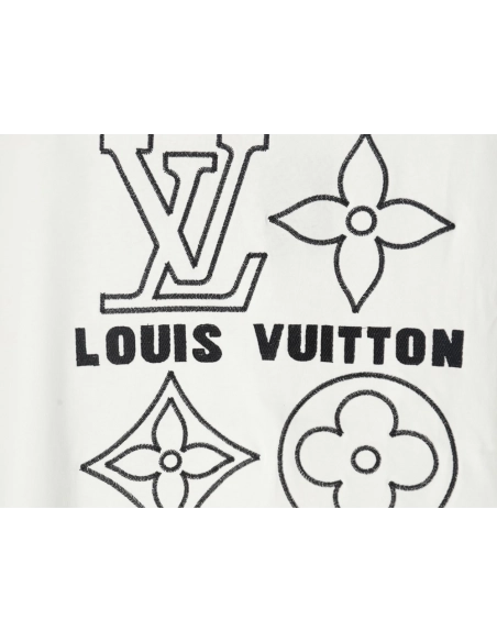 Louis Vuitton embroidered monogram logo short sleeves,Louis Vuitton