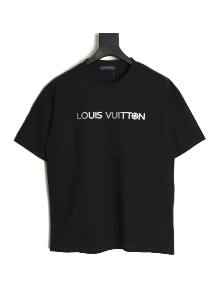 Louis Vuitton silver lettering short-sleeved T-shirt,Louis Vuitton