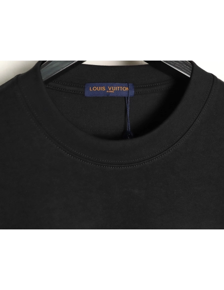 Louis Vuitton silver lettering short-sleeved T-shirt,Louis Vuitton