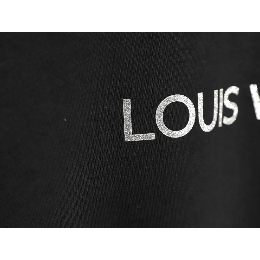 Louis Vuitton silver lettering short-sleeved T-shirt,Louis Vuitton