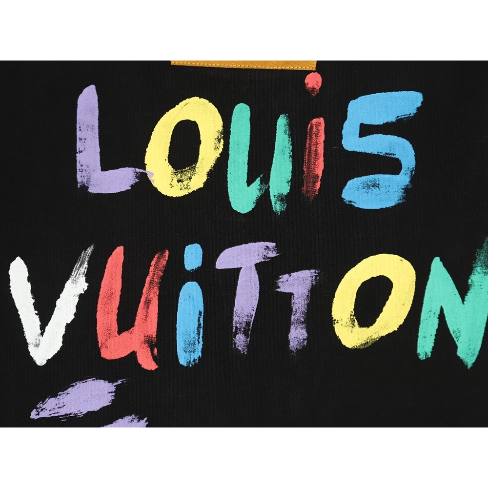 Louis Vuitton hand-painted colorful logo graffiti short-sleeved T-shirt TSK1,Louis Vuitton