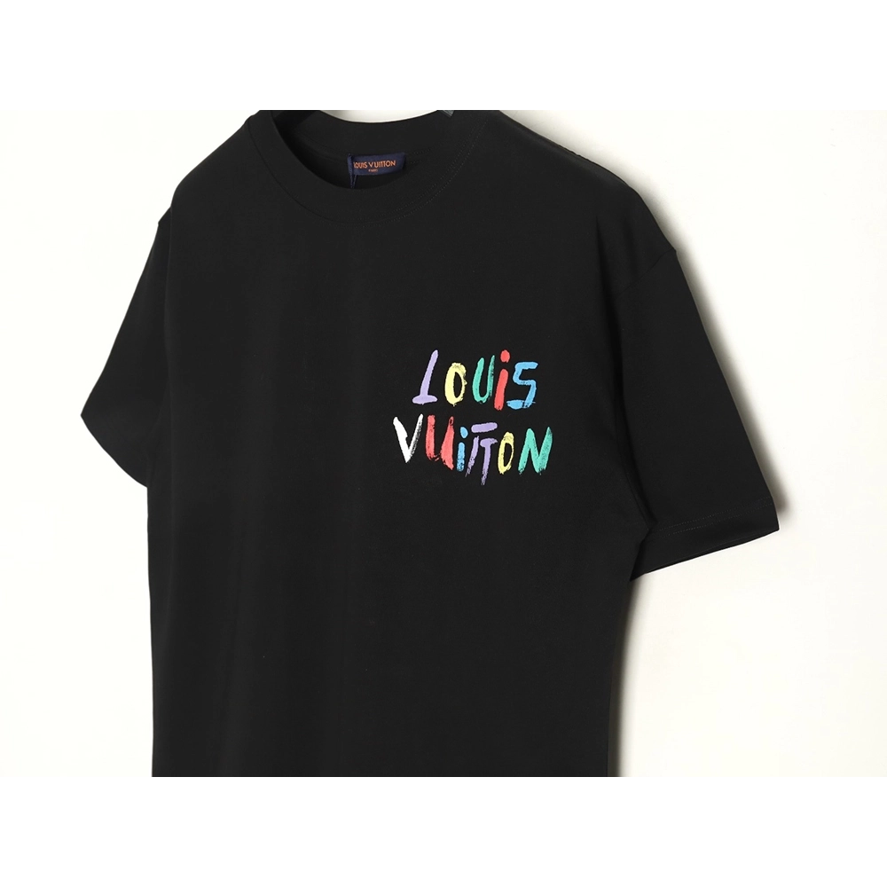 Louis Vuitton hand-painted colorful logo graffiti short-sleeved T-shirt TSK1,Louis Vuitton