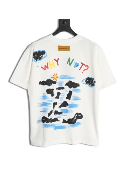 Louis Vuitton Back Painted Cloud Graffiti Short Sleeve T-shirt,Louis Vuitton