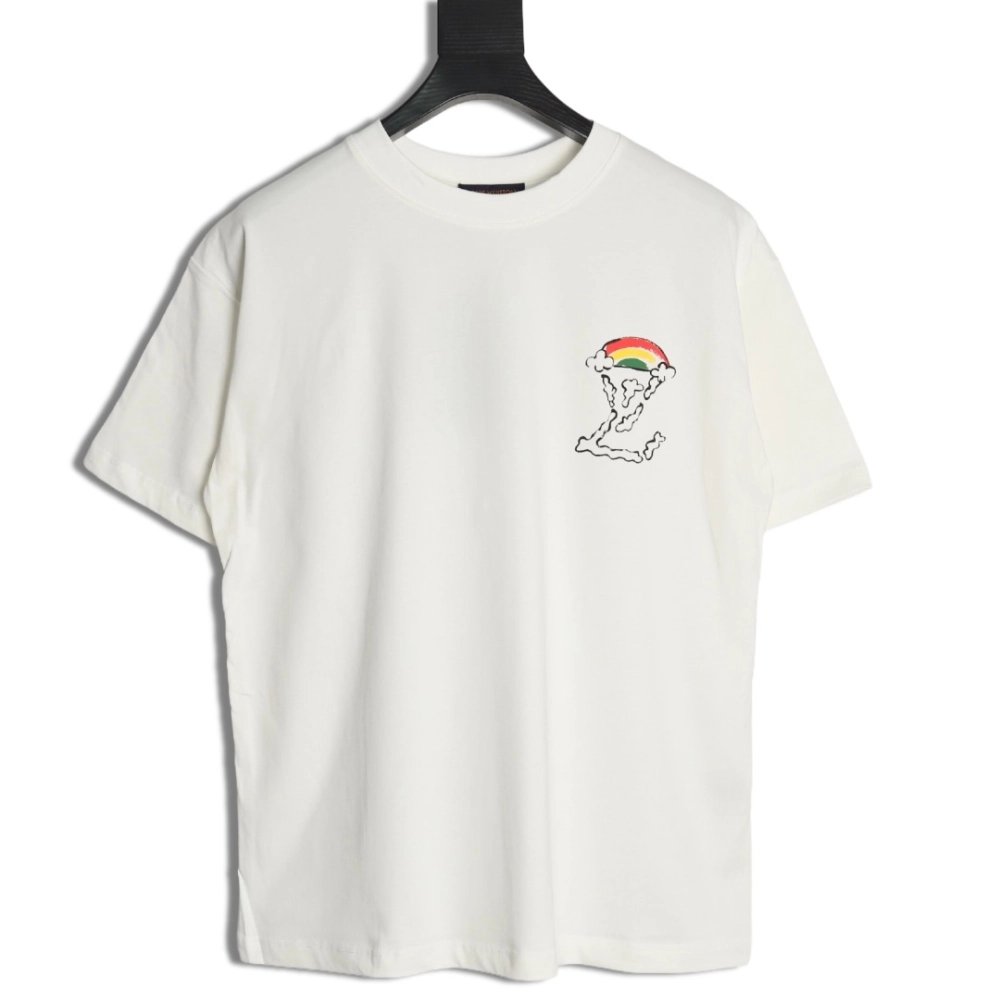 Louis Vuitton Back Painted Cloud Graffiti Short Sleeve T-shirt,Louis Vuitton