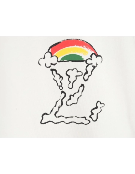 Louis Vuitton Back Painted Cloud Graffiti Short Sleeve T-shirt,Louis Vuitton