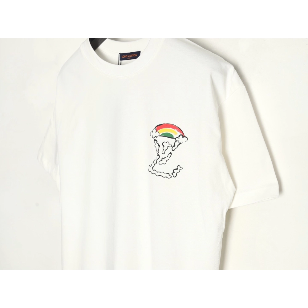 Louis Vuitton Back Painted Cloud Graffiti Short Sleeve T-shirt,Louis Vuitton